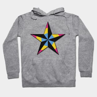 Pansexual Pride Flag Colored Nautical Star Hoodie